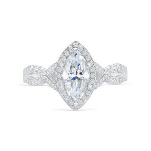 1.5 Carat Marquise Halo Engagement Ring
