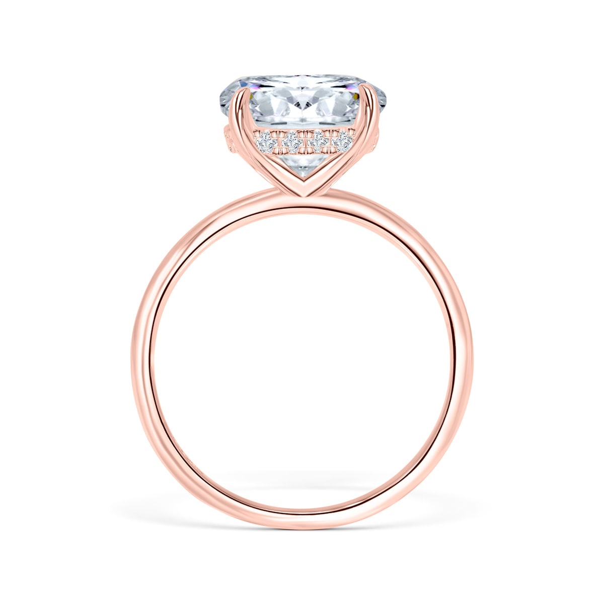 Round Hidden Halo Solitaire Engagement Ring