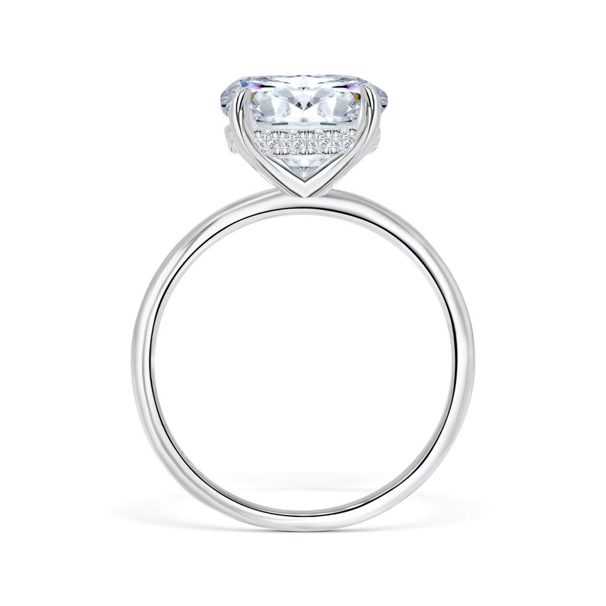 Round Hidden Halo Solitaire Engagement Ring