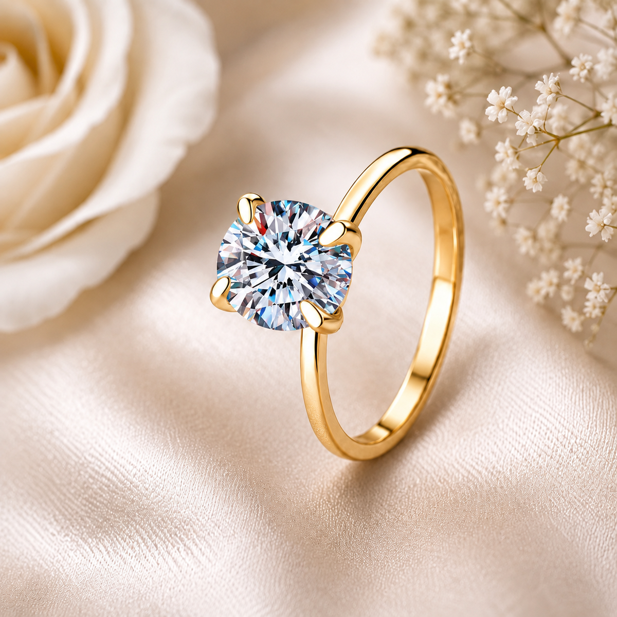 2 Carat Oval Cut Solitaire Moissanite Ring