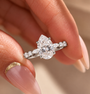 2 Carat Pear Cut Moissanite Ring with Twisted Band