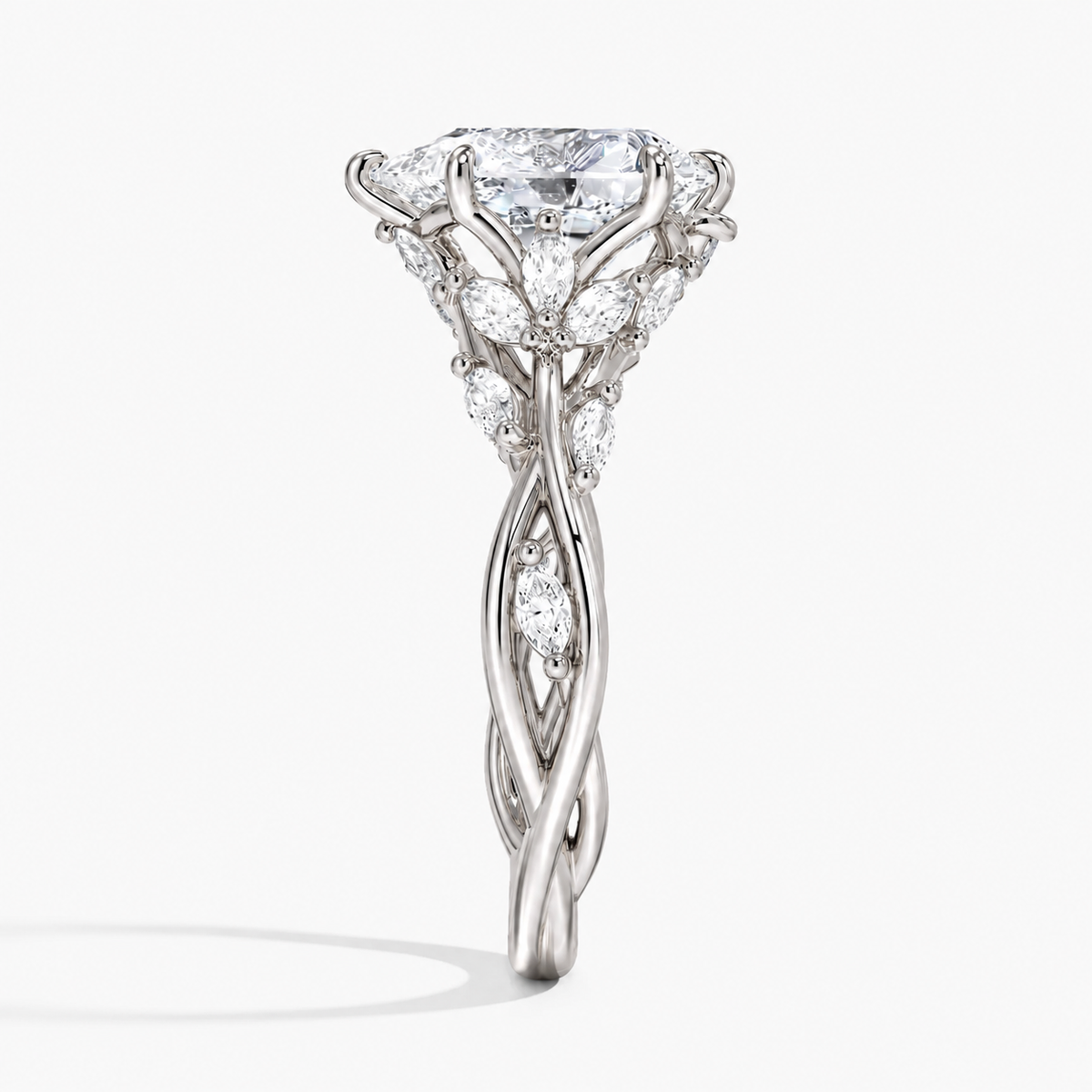 3 Carat Nature-Inspired Pear Cut Moissanite Ring