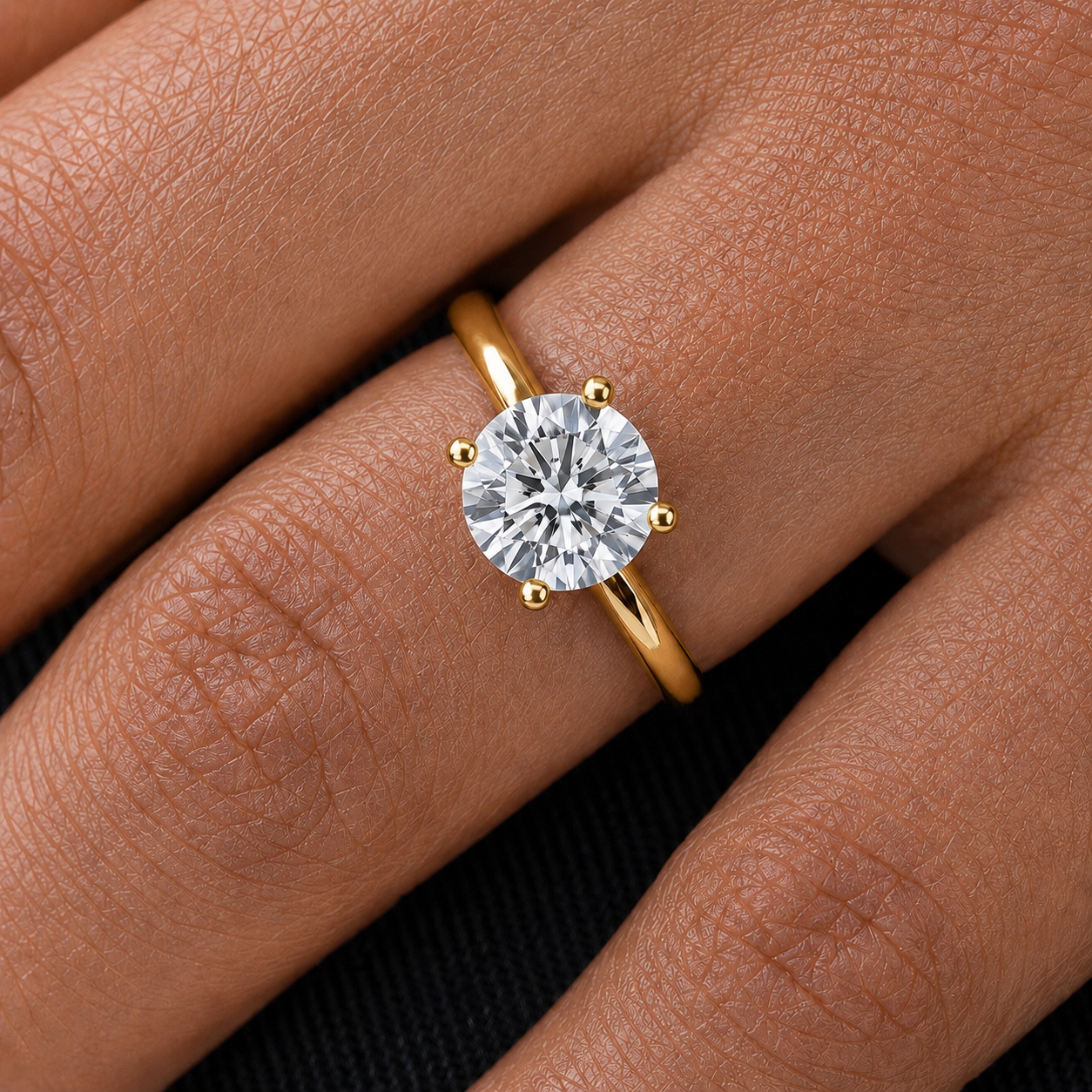 2 Carat Round Cut Moissanite Solitaire Ring
