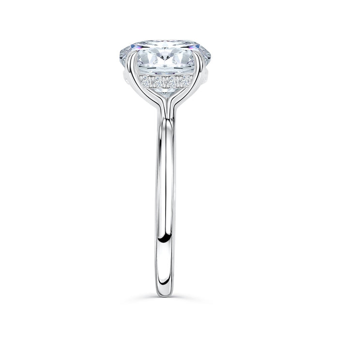 Round Hidden Halo Solitaire Engagement Ring