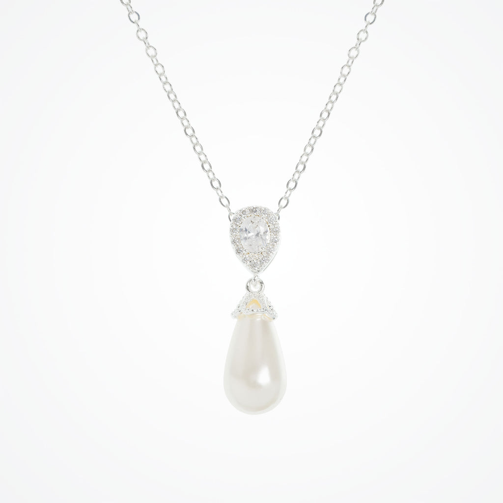 Teardrop Pearl Bridal Necklace