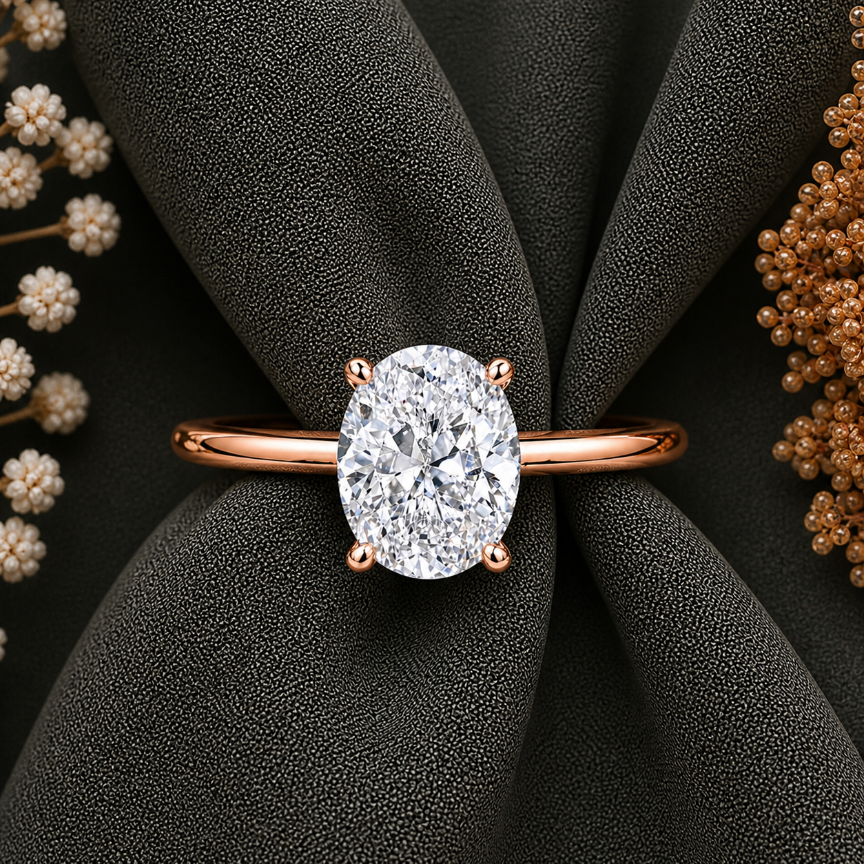 3 Carat Oval Cut Solitaire Moissanite Ring