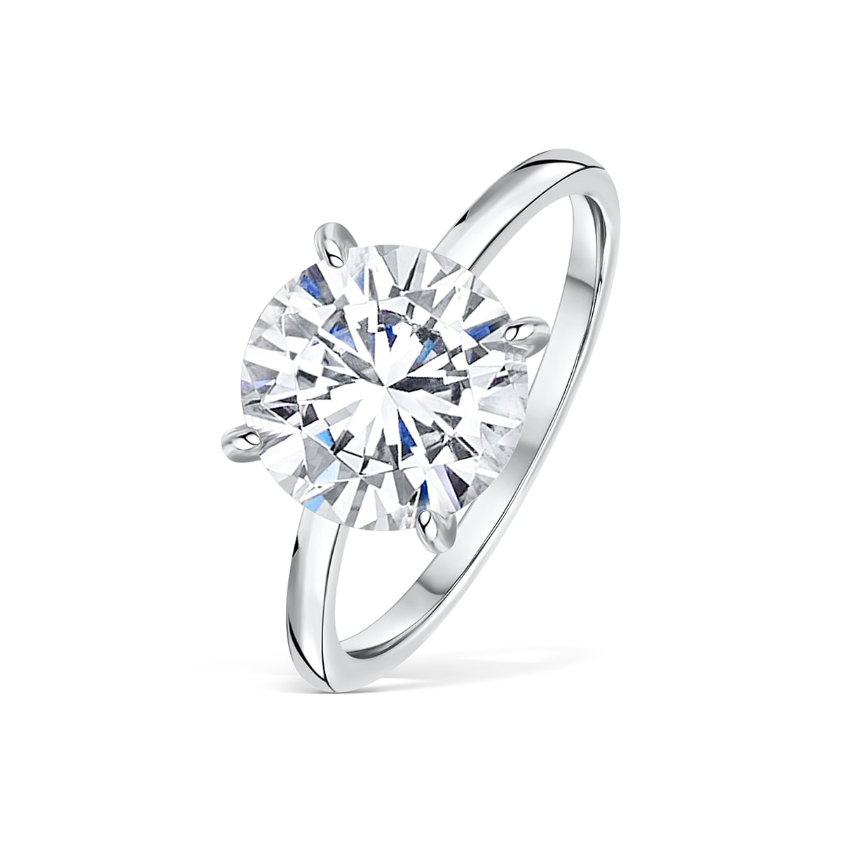 Round Hidden Halo Solitaire Engagement Ring