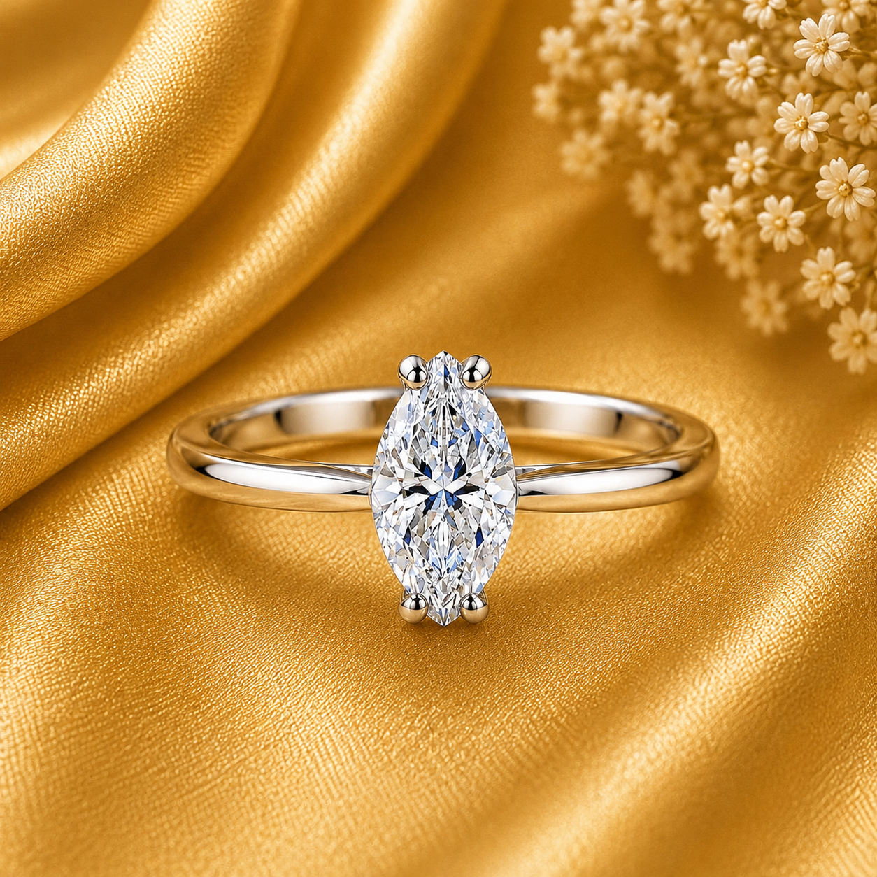 1 Carat Marquise Cut Solitaire Ring