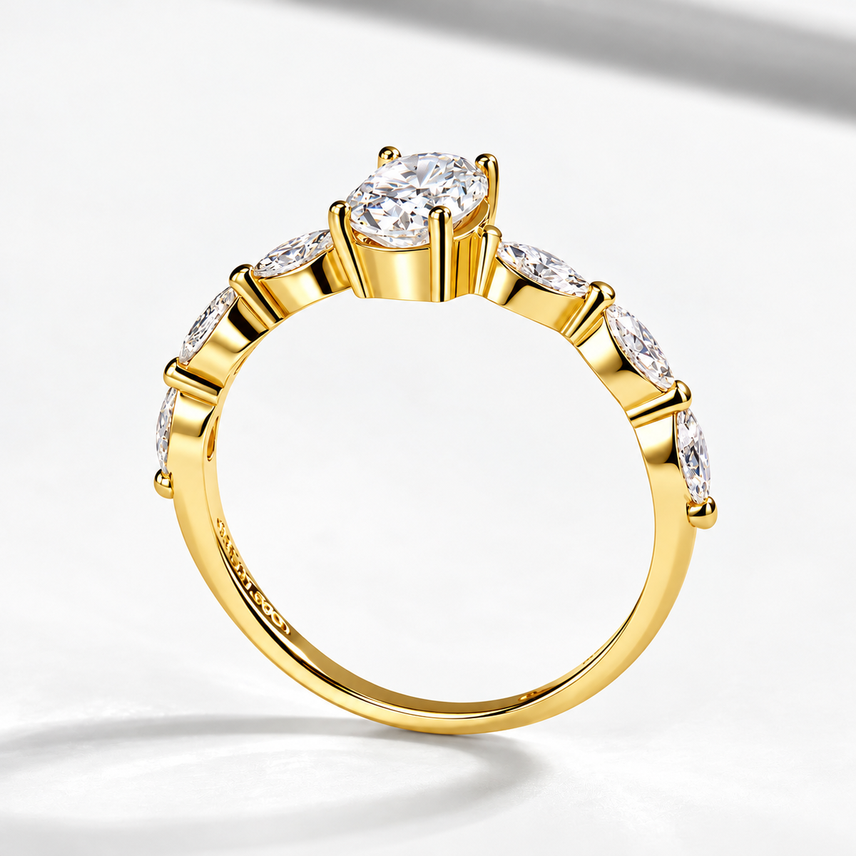 2 Carat Oval Cut Moissanite Ring with Vintage Twisted Band