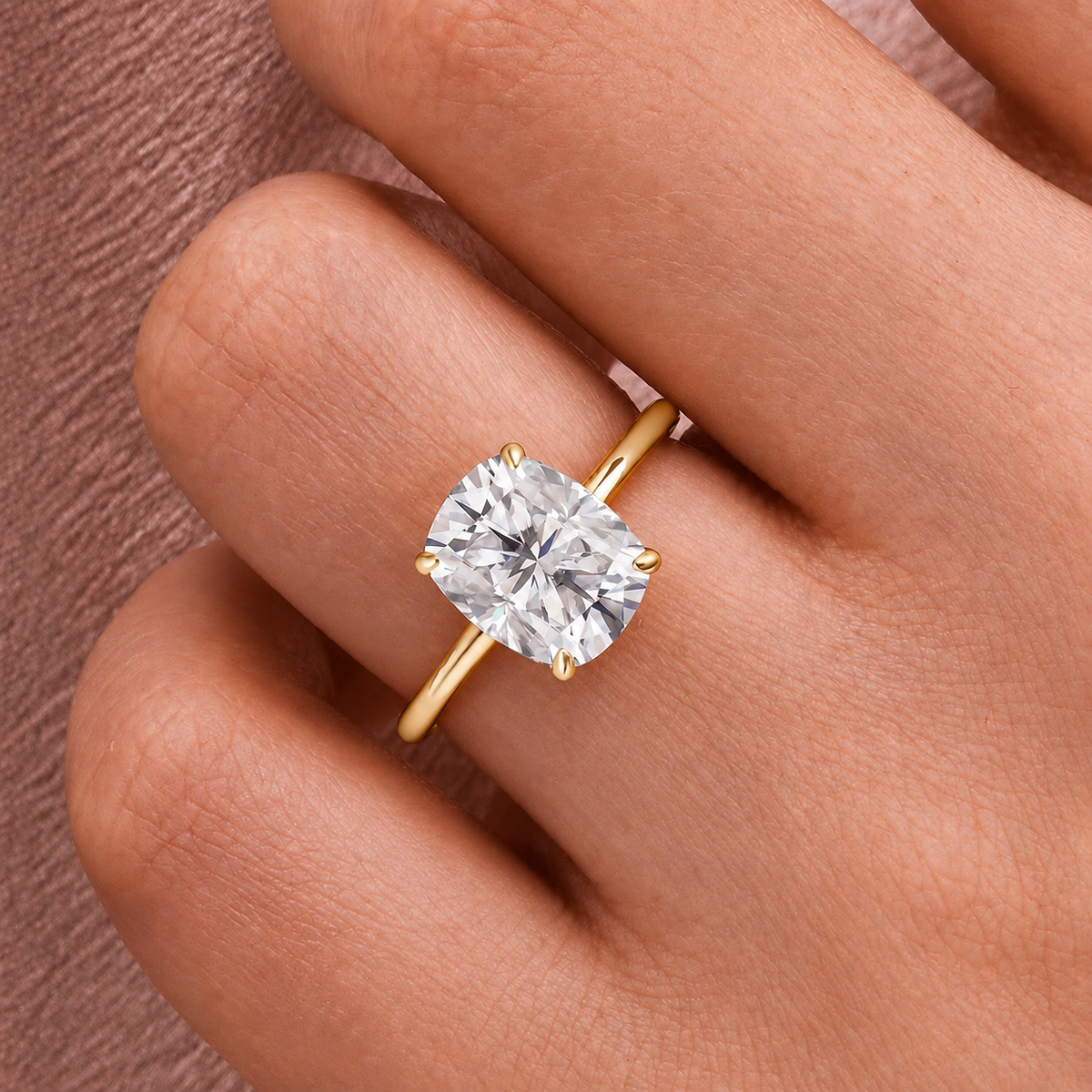 2 Carat Oval Cut Solitaire Moissanite Ring