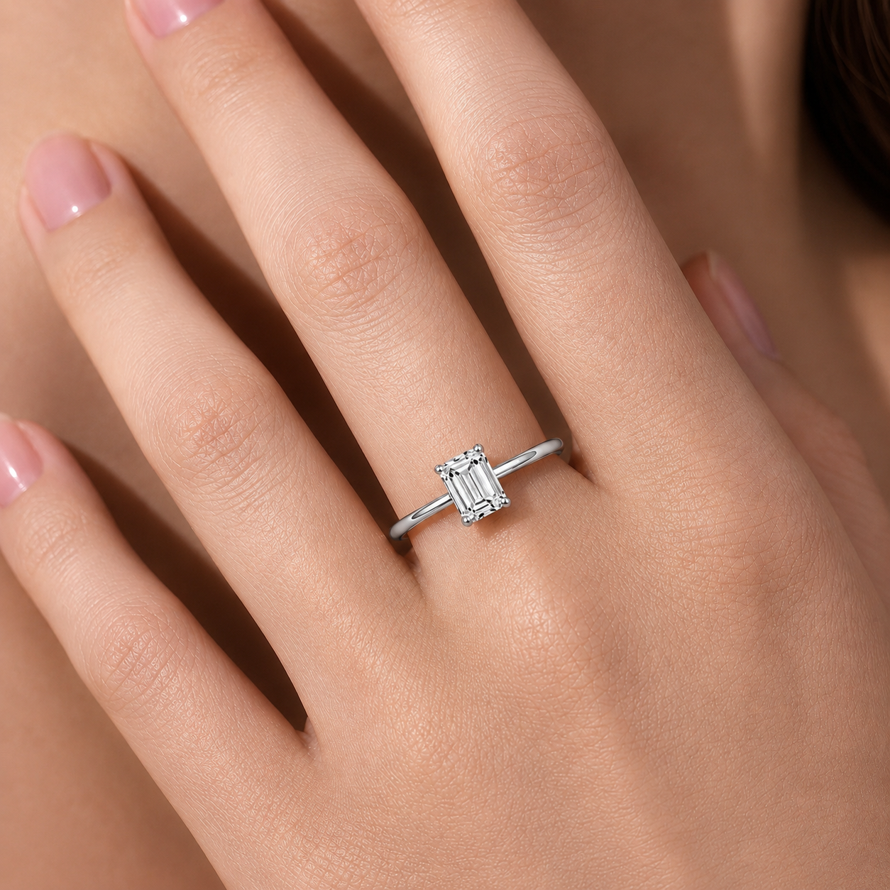 2 Carat Emerald Cut Solitaire Moissanite Ring