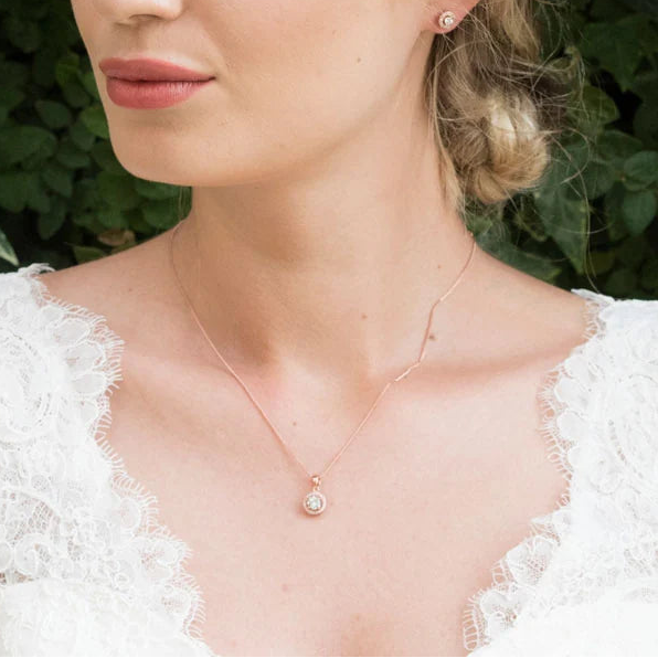 Crystal Pendant Bridal Necklace