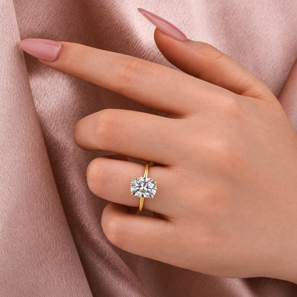 2 Carat Oval Cut Solitaire Moissanite Ring