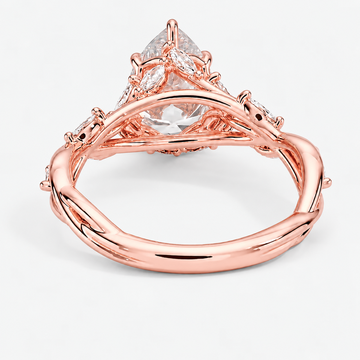 3 Carat Nature-Inspired Pear Cut Moissanite Ring