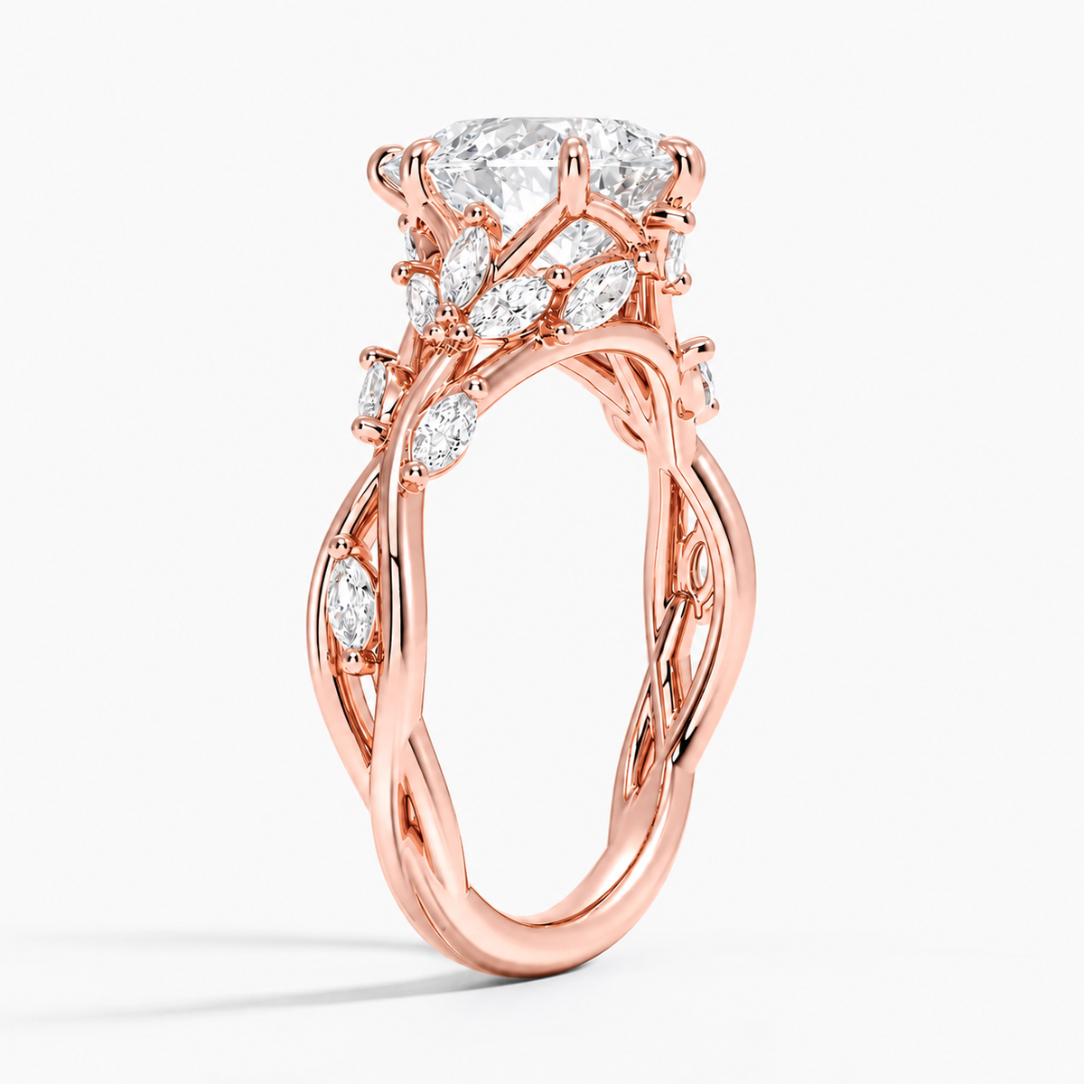 3 Carat Nature-Inspired Pear Cut Moissanite Ring