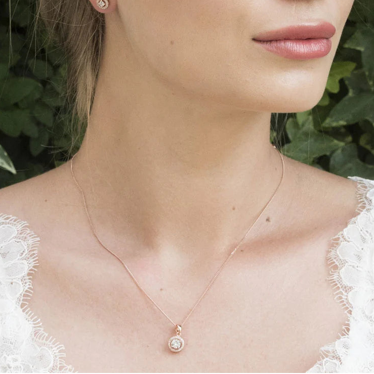 Crystal Pendant Bridal Necklace