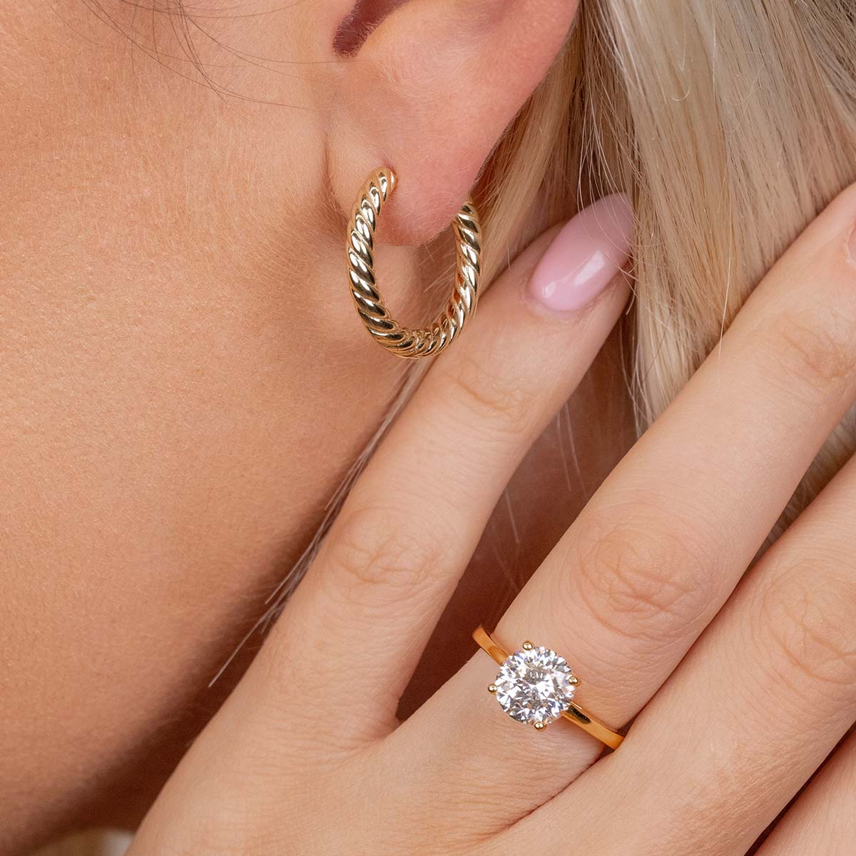 Twisted Hoop Bridal Earrings