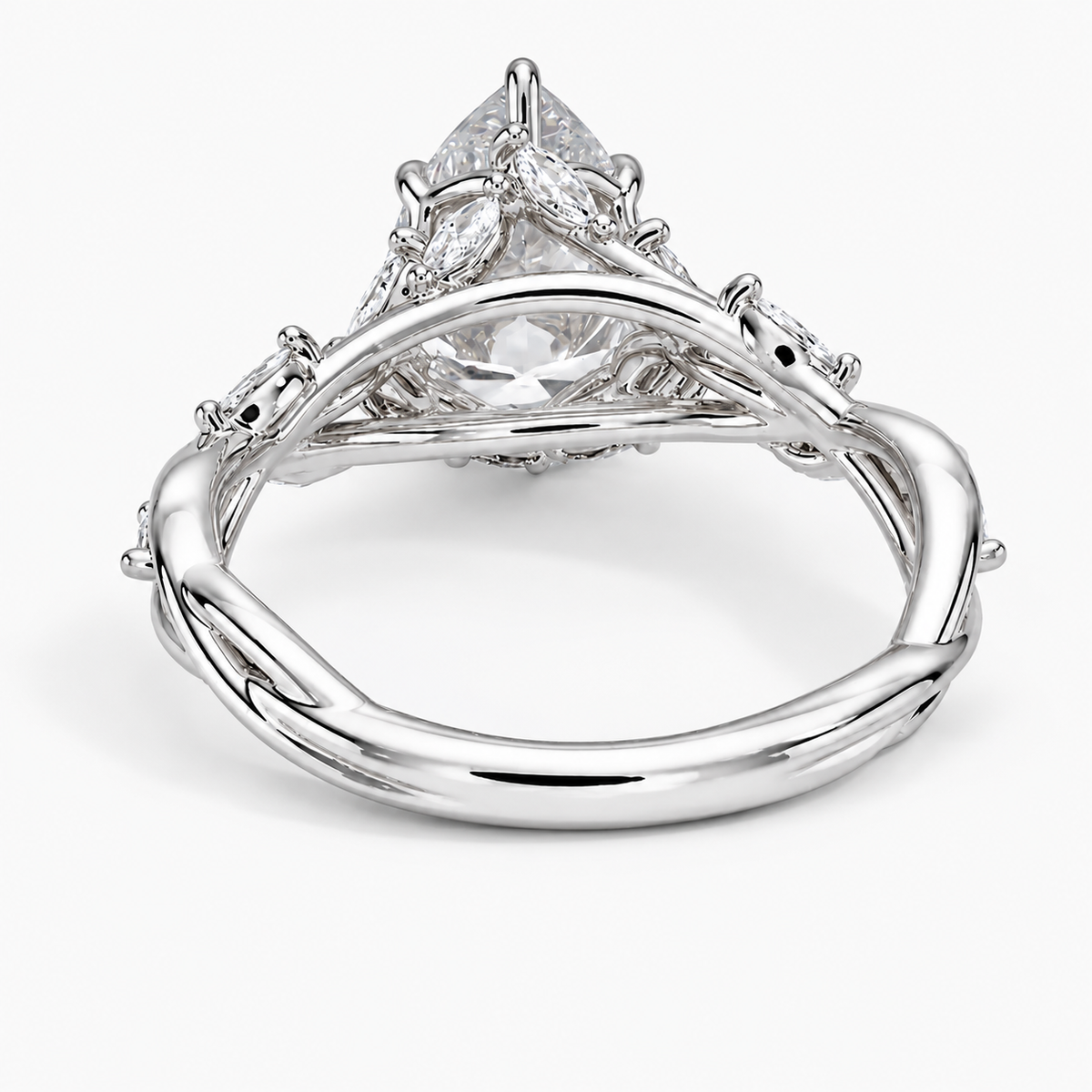 3 Carat Nature-Inspired Pear Cut Moissanite Ring