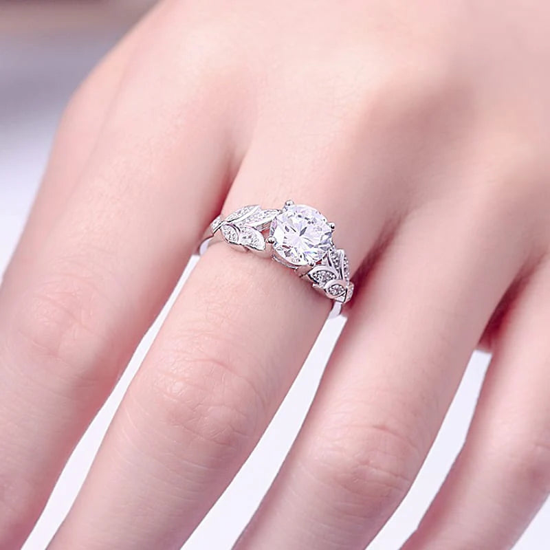 2 Carat Leaf Engagement Ring