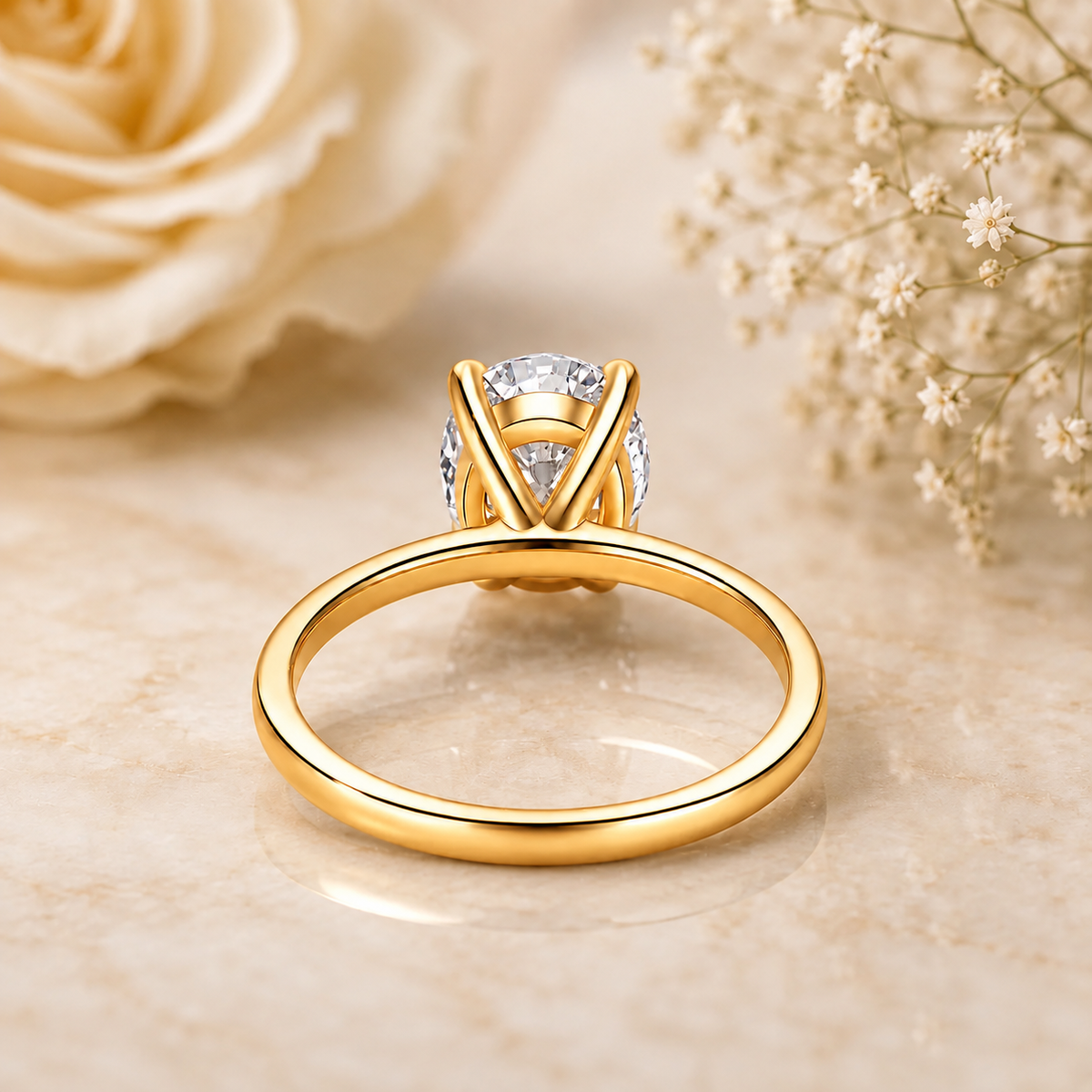 2 Carat Oval Cut Solitaire Moissanite Ring