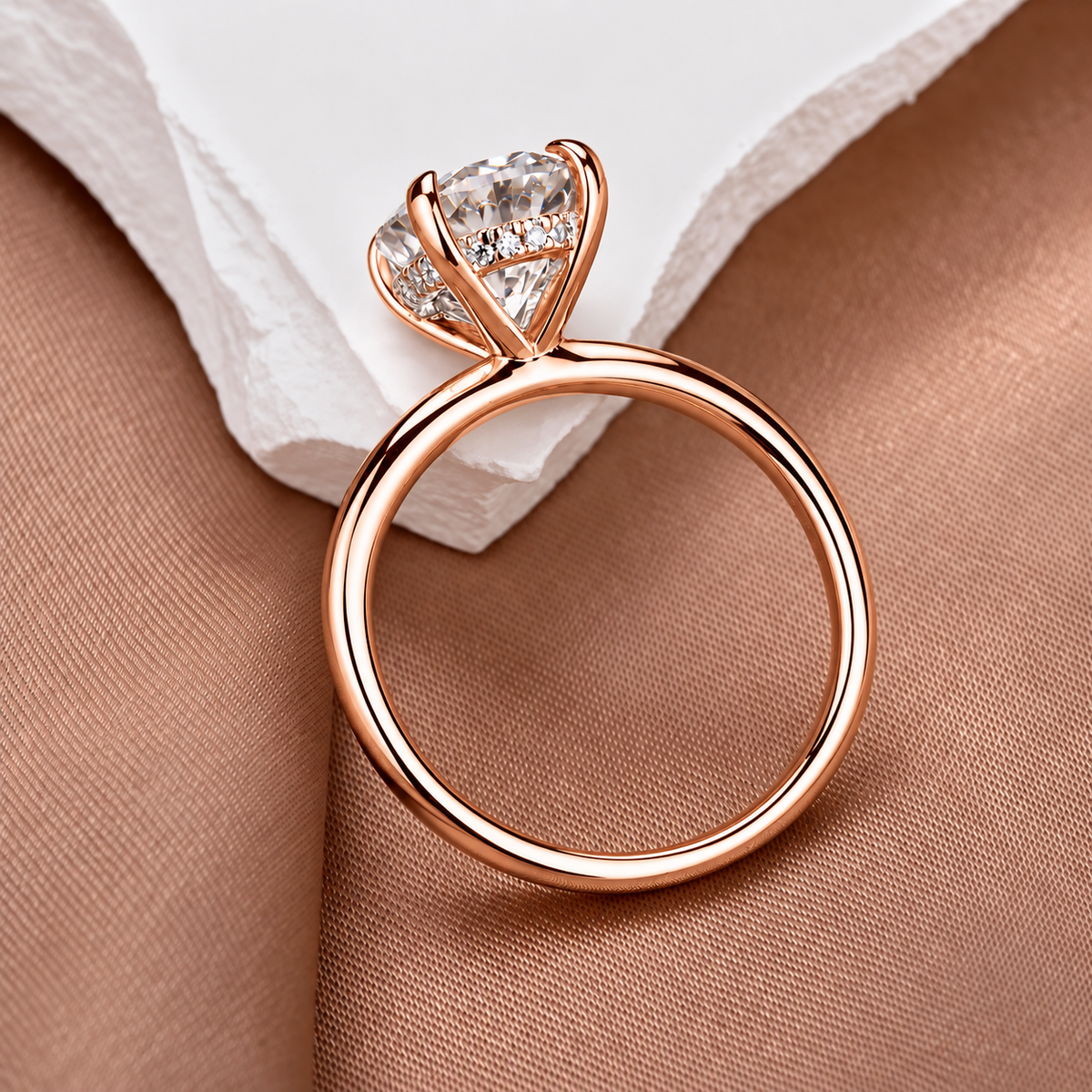 3 Carat Oval Cut Hidden Halo Moissanite Ring