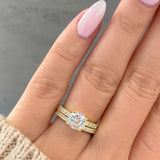 Round Cut Engagement Ring Set