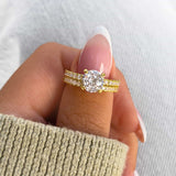 Round Cut Engagement Ring Set