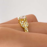 2 Carat Leaf Engagement Ring