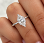 3 Carat Marquise Cut Half Bezel Moissanite Ring
