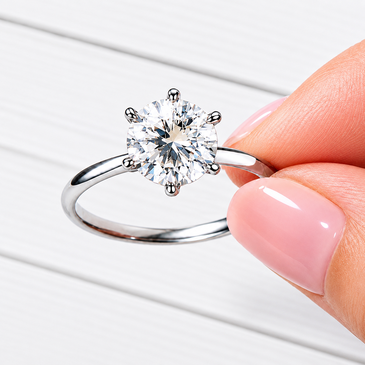Classic 6-Prong Round Cut Moissanite Ring