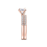 Round Cut Engagement Ring Set