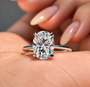 3 Carat Oval Cut Hidden Halo Moissanite Ring