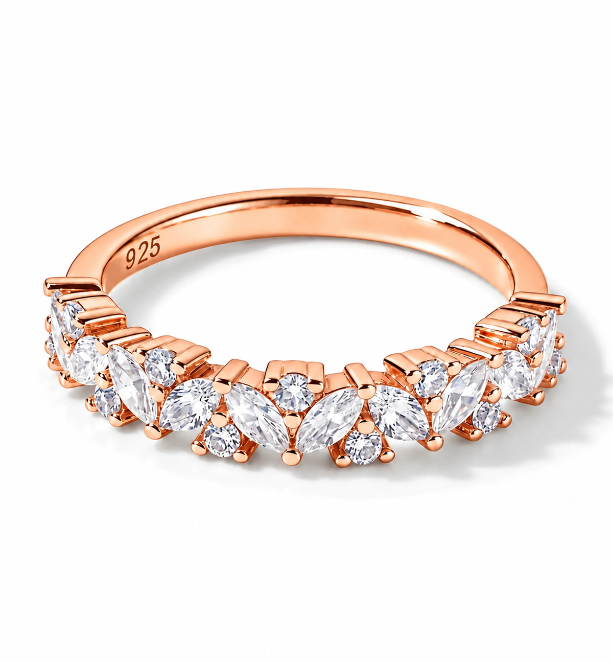 Marquise & Round Cut Half Eternity Moissanite Band