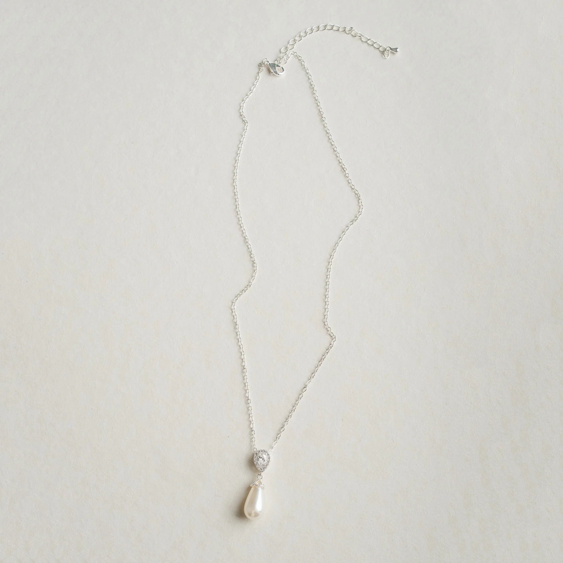 Teardrop Pearl Bridal Necklace
