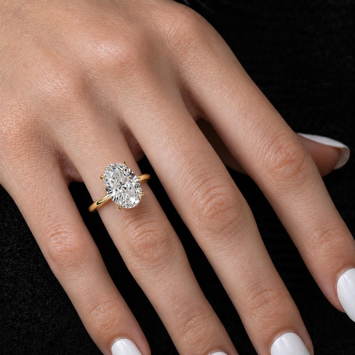 3 Carat Oval Cut Solitaire Moissanite Ring