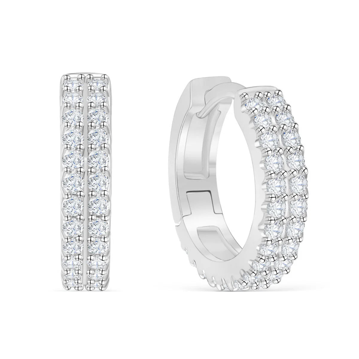 Double Row Huggie Bridal Earrings
