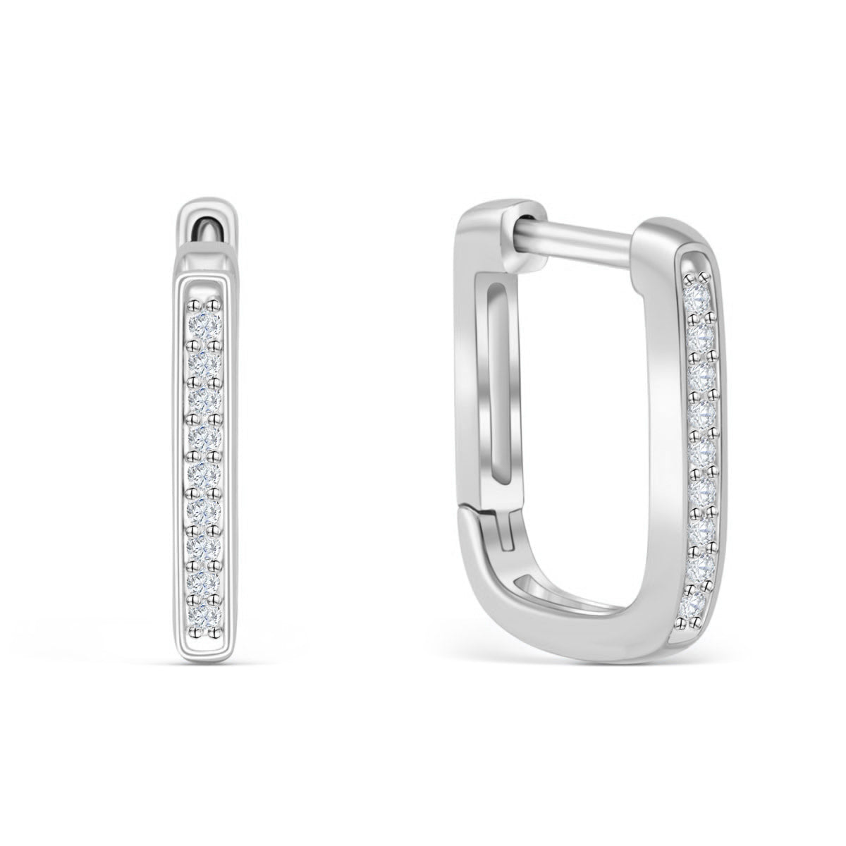 Square Huggie Bridal Earrings
