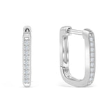 Square Huggie Bridal Earrings