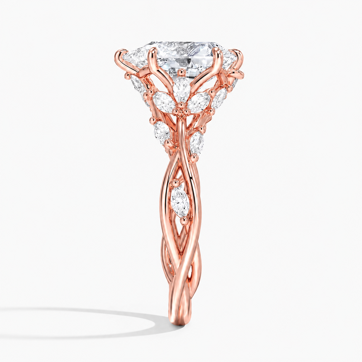 3 Carat Nature-Inspired Pear Cut Moissanite Ring