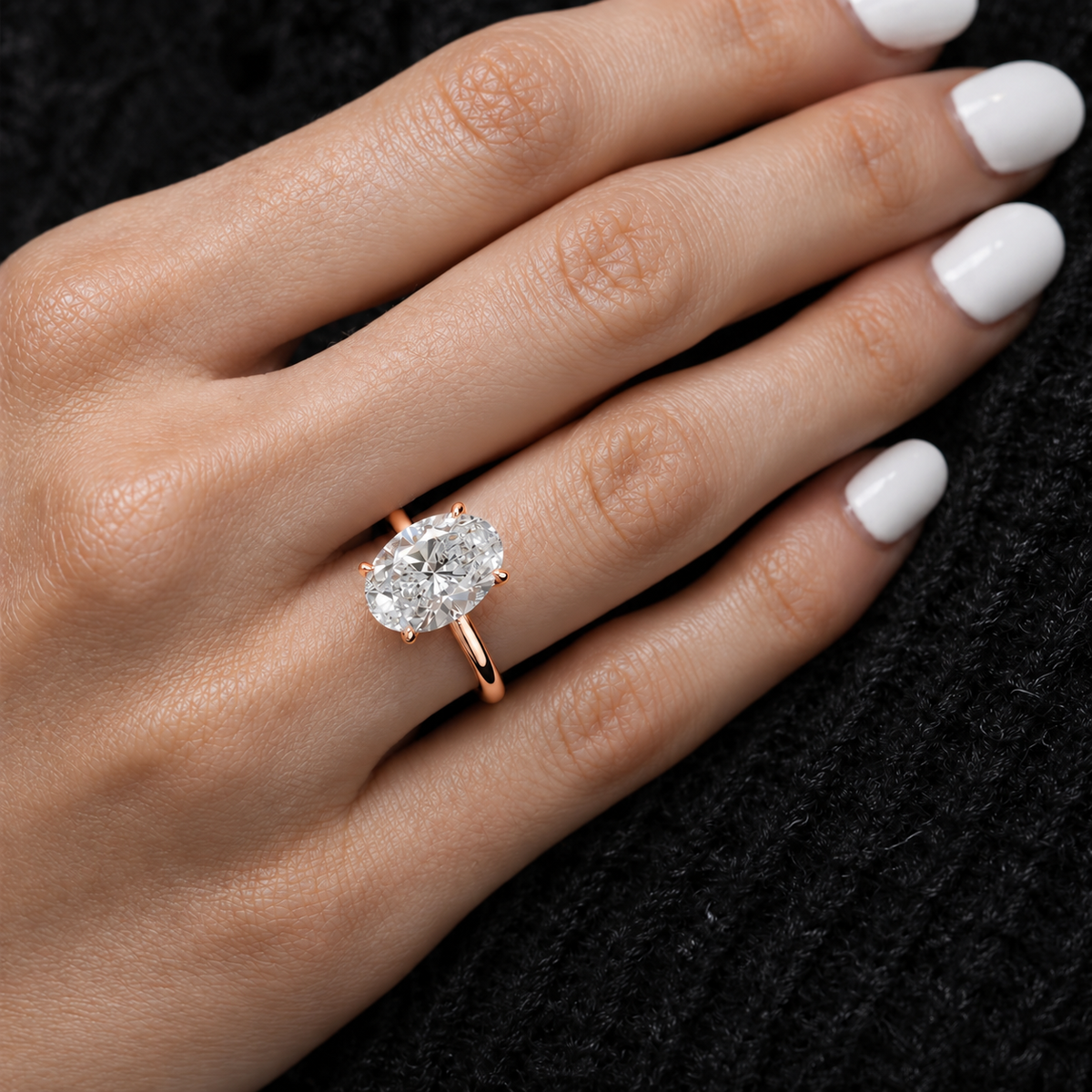 3 Carat Oval Cut Solitaire Moissanite Ring
