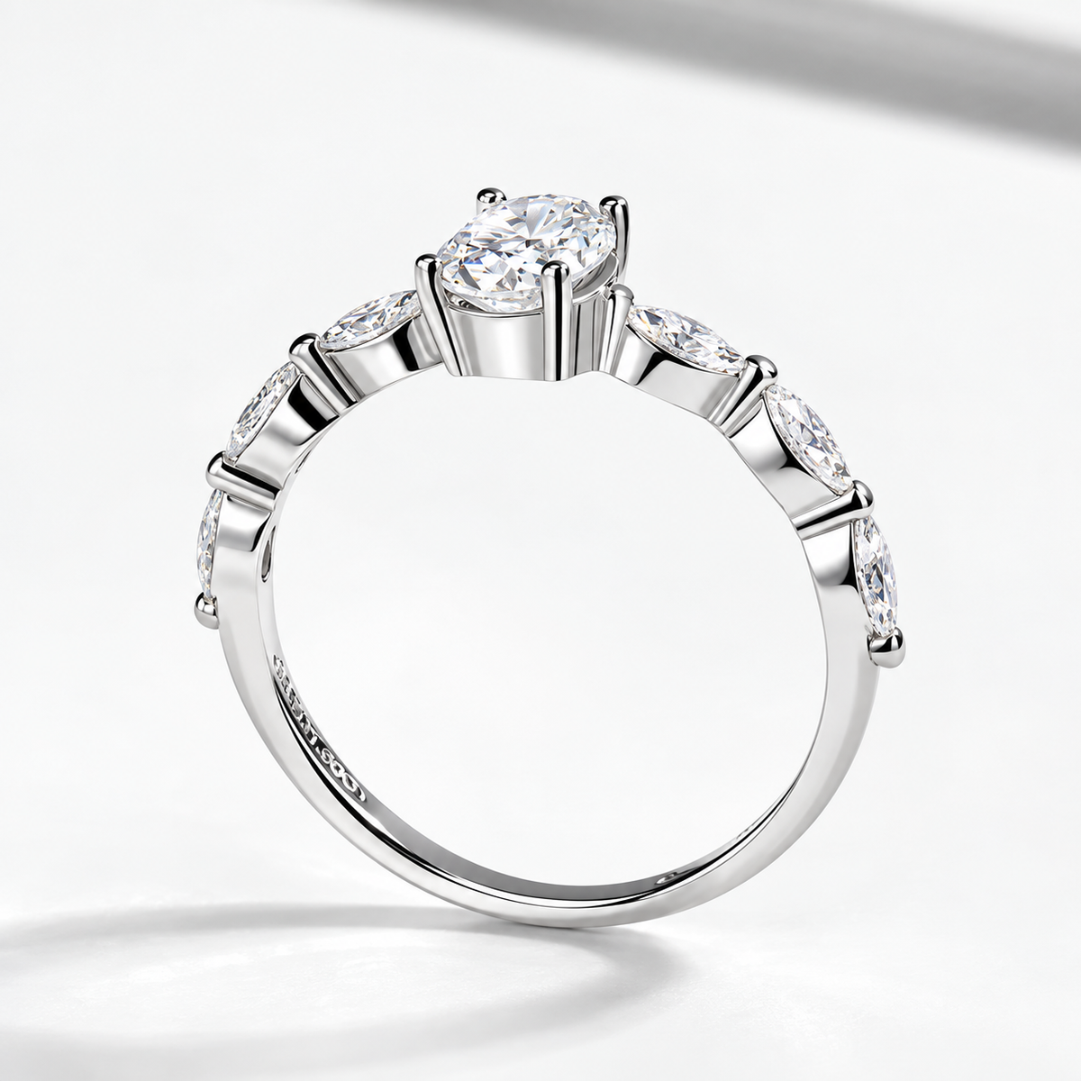 2 Carat Oval Cut Moissanite Ring with Vintage Twisted Band