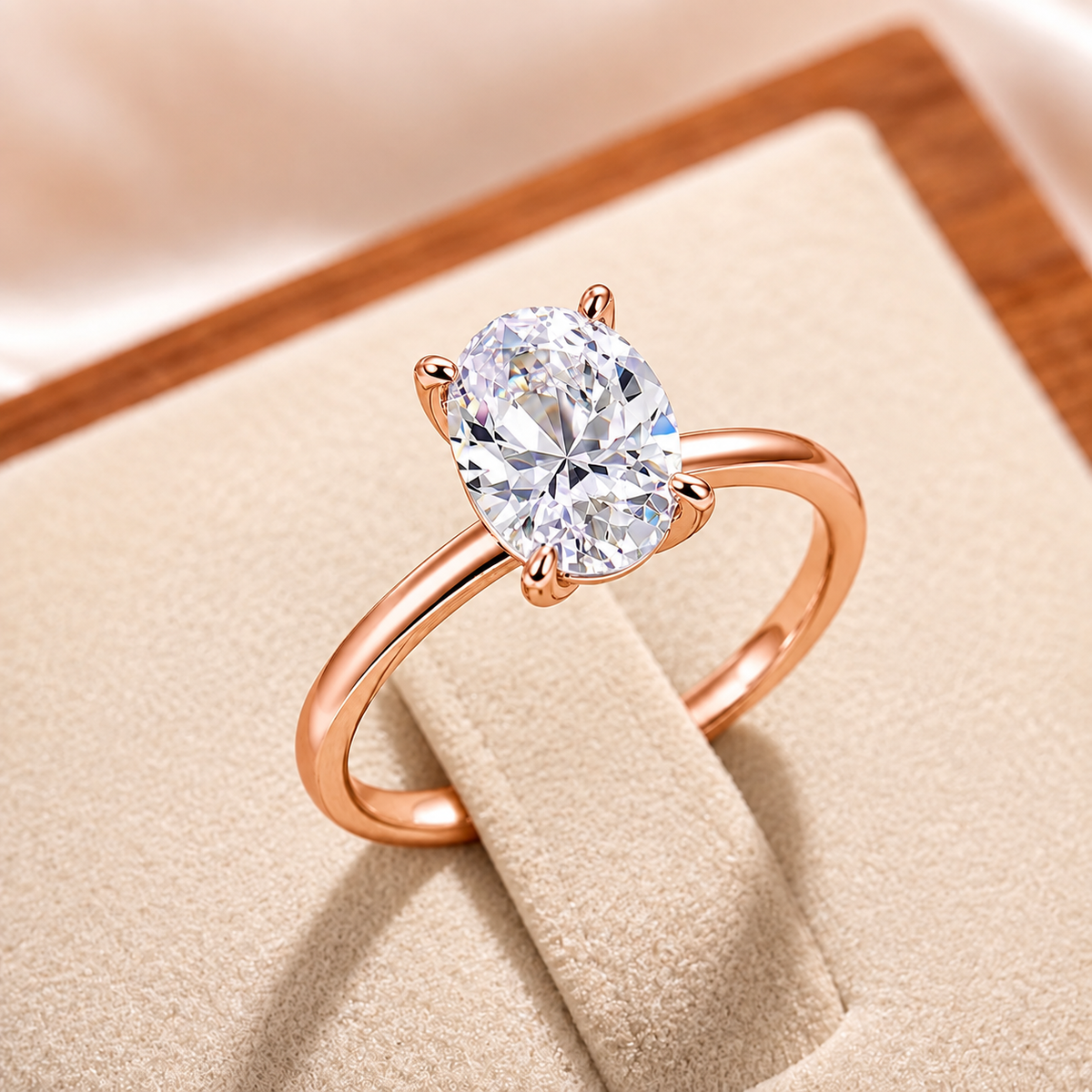 2 Carat Oval Cut Solitaire Moissanite Ring