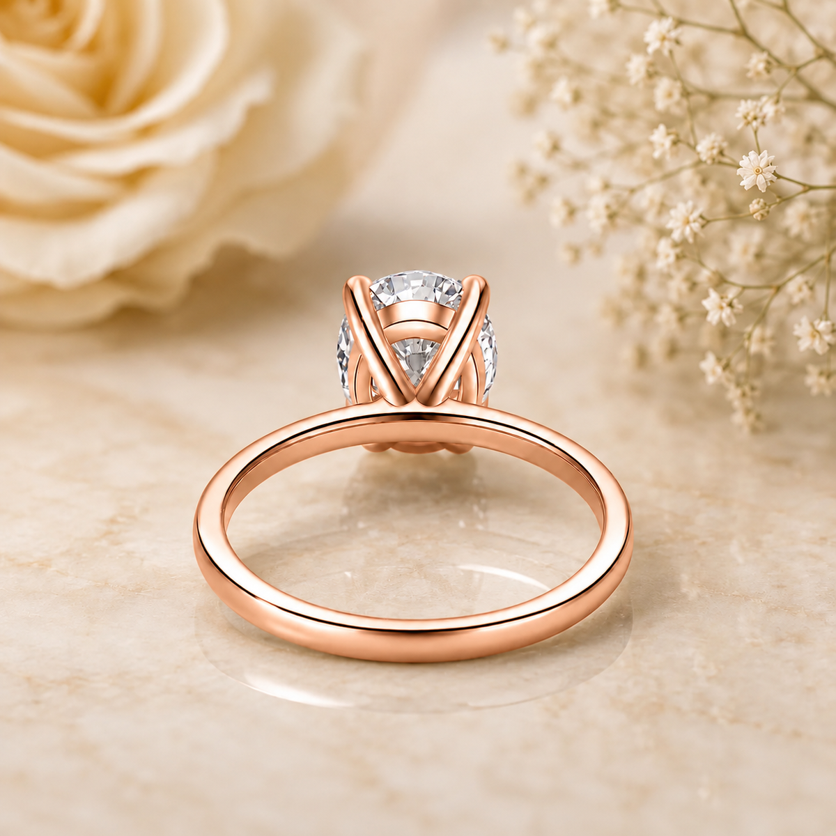 2 Carat Oval Cut Solitaire Moissanite Ring