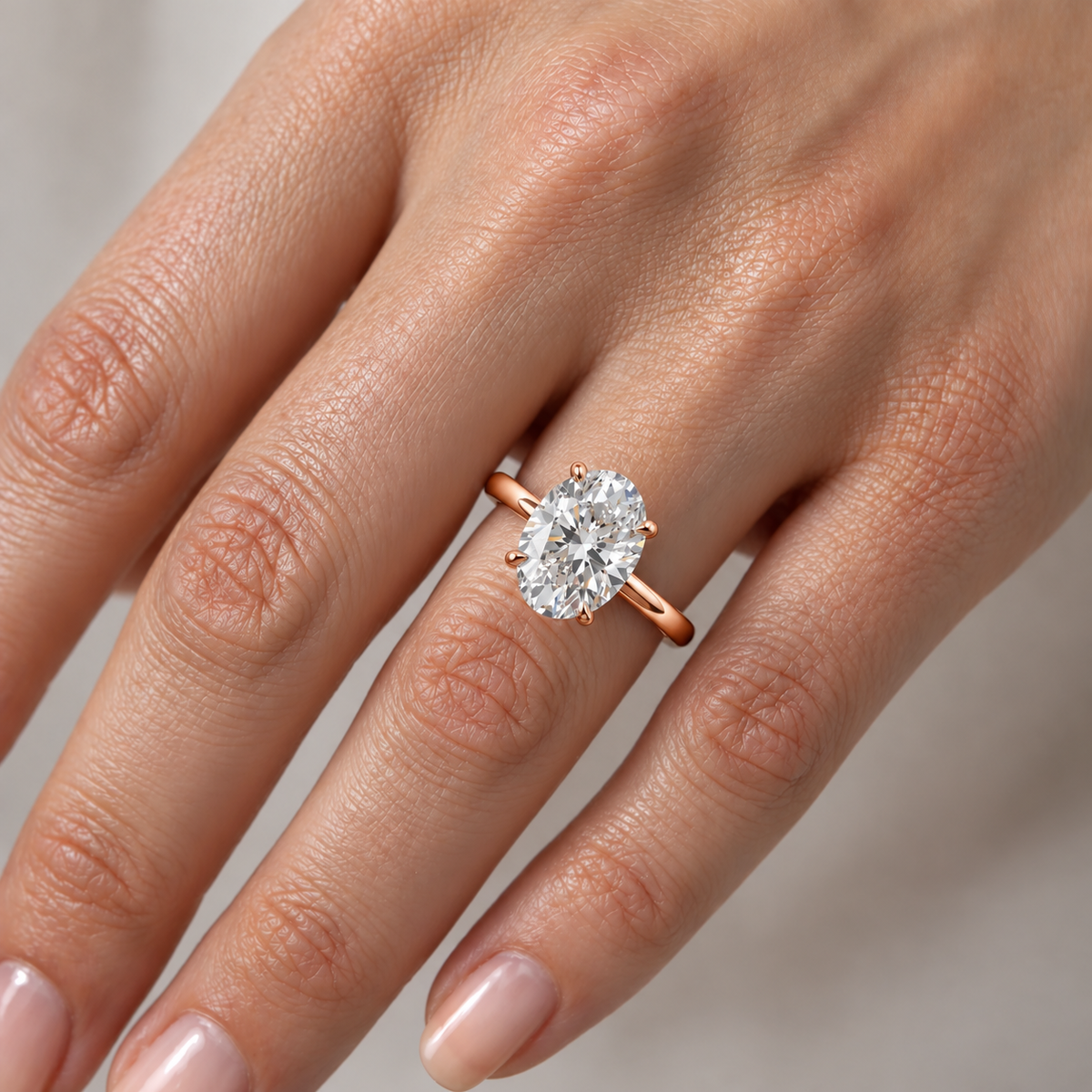 3 Carat Oval Cut Solitaire Moissanite Ring