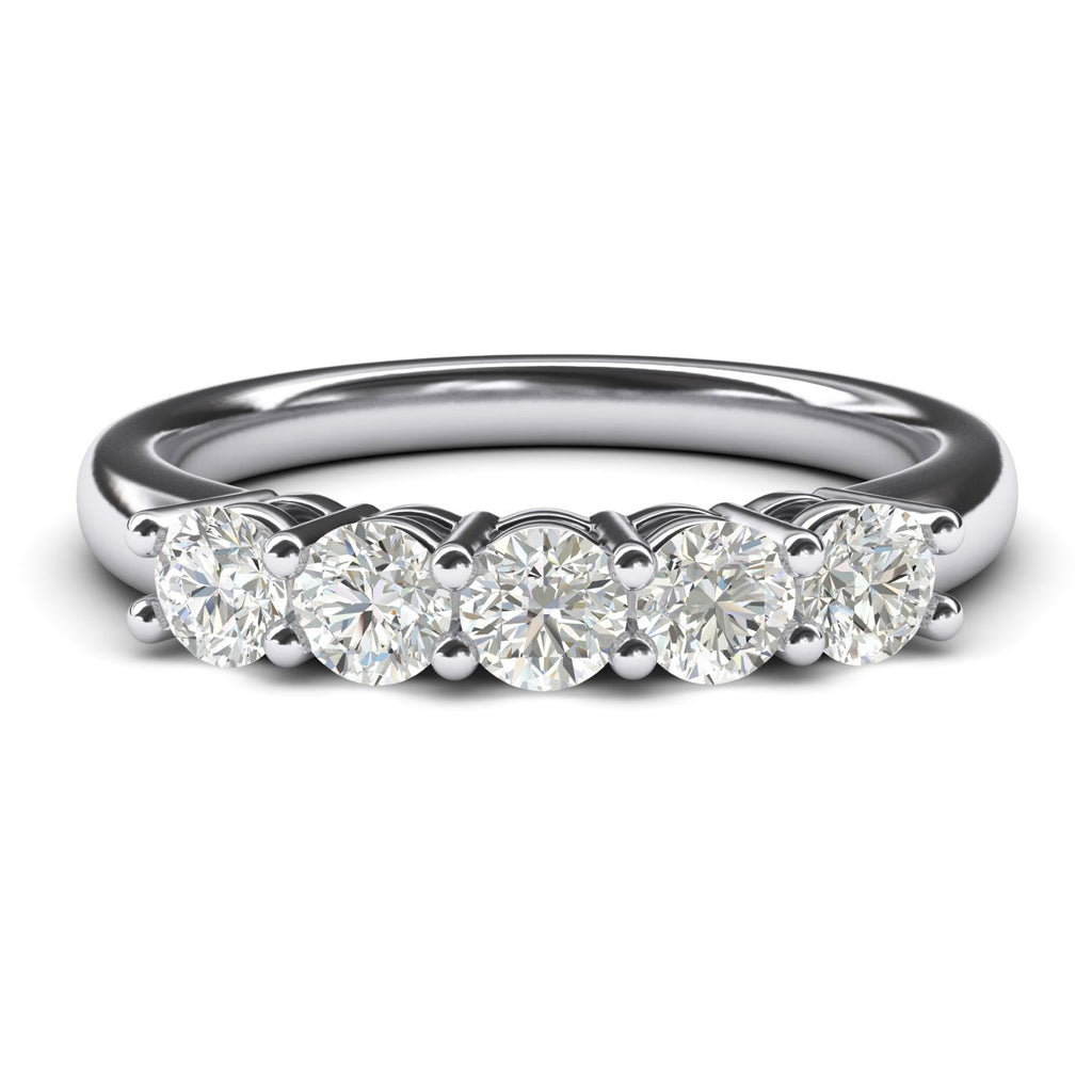Five Stone Simulated Diamond Engagement Ring
