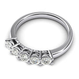 Five Stone Simulated Diamond Engagement Ring