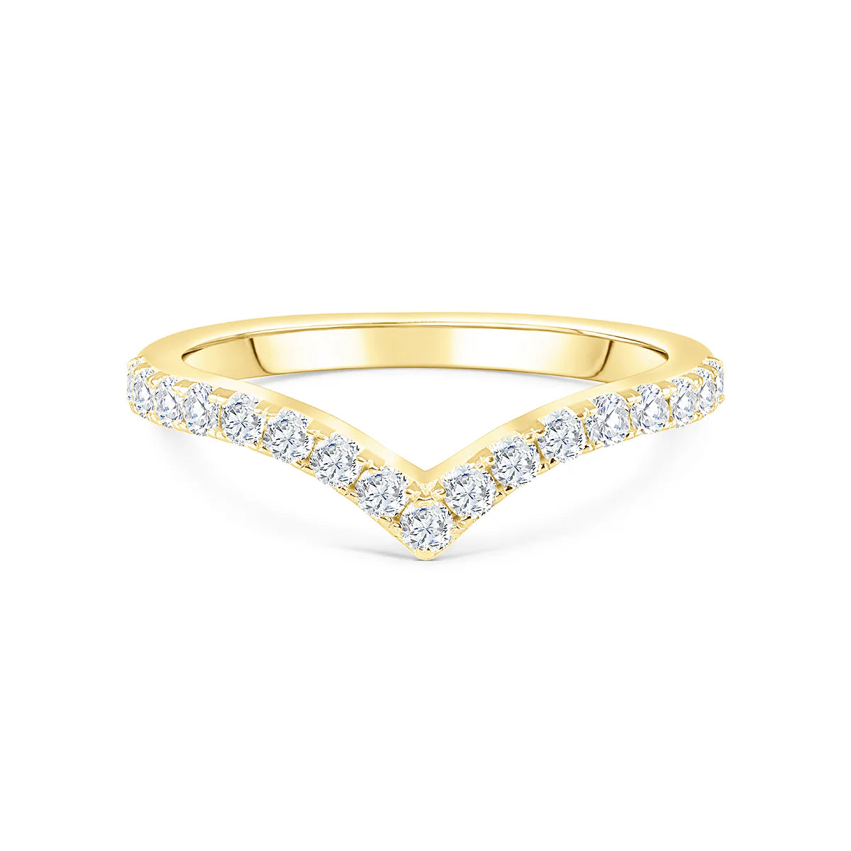 Chevron Half Eternity Wedding Band