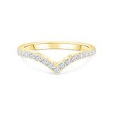 Chevron Half Eternity Wedding Band