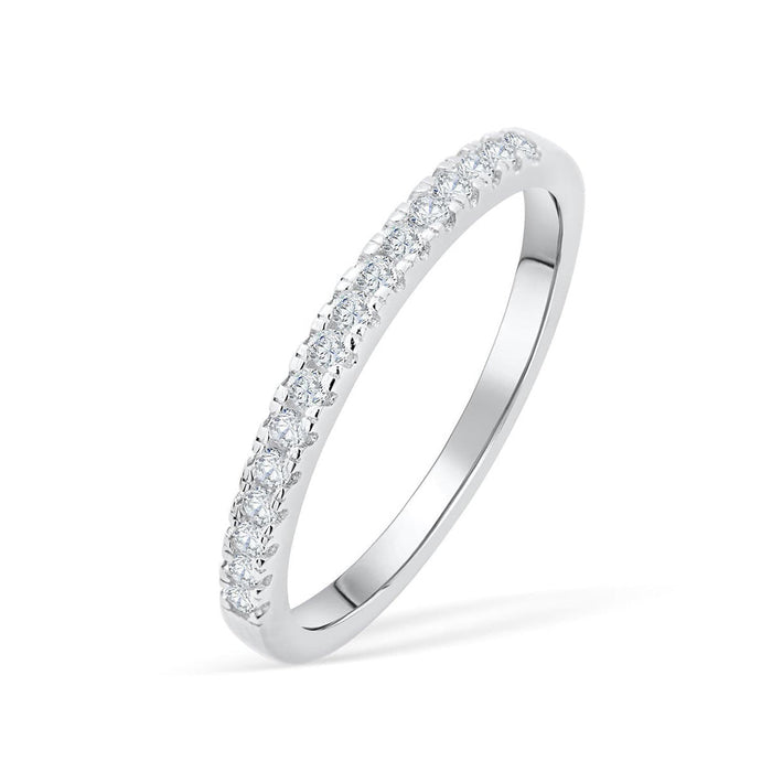 2mm Half Eternity Wedding Band