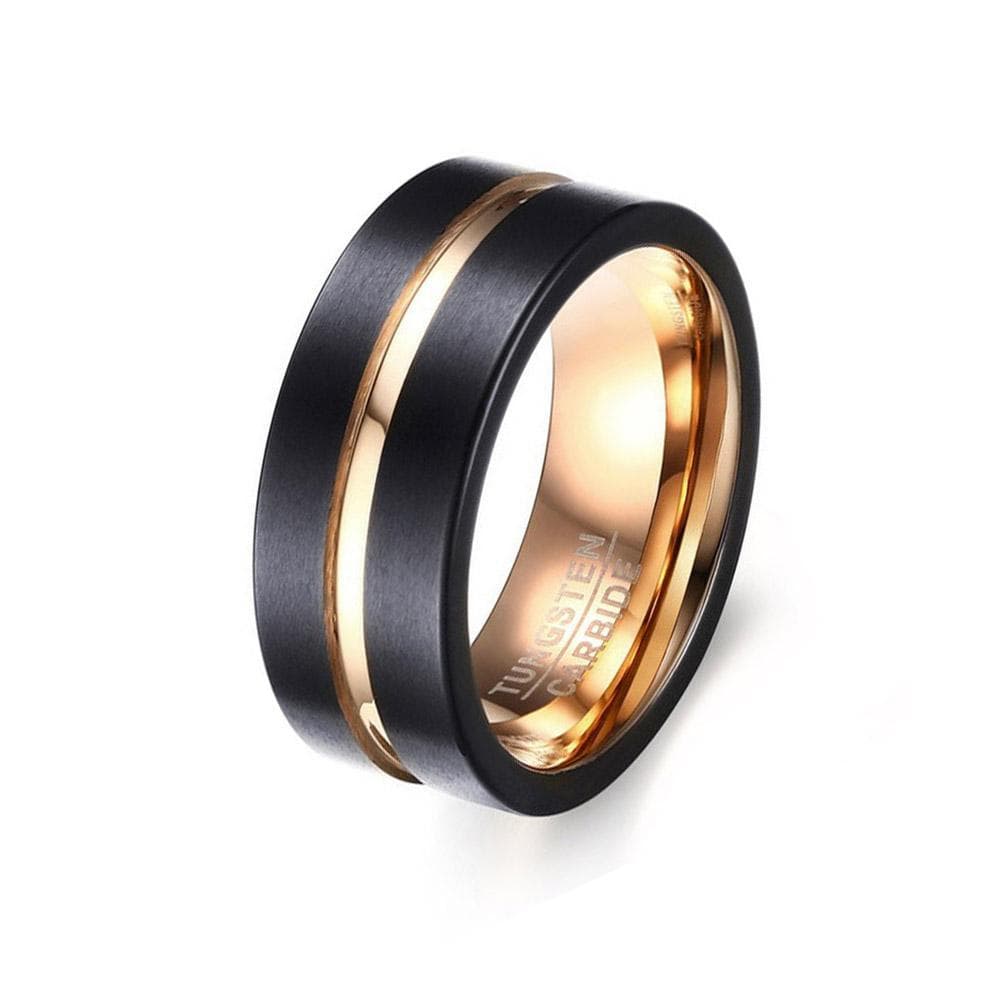 Black and Rose Gold Men's Ring